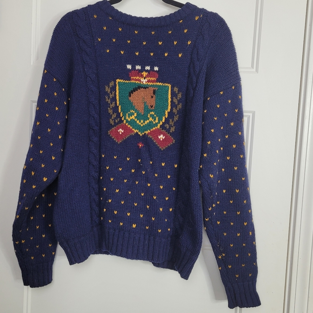 Vintage Sportific Millers Kristin Collection Sortahorsey Sportswear Sweater L